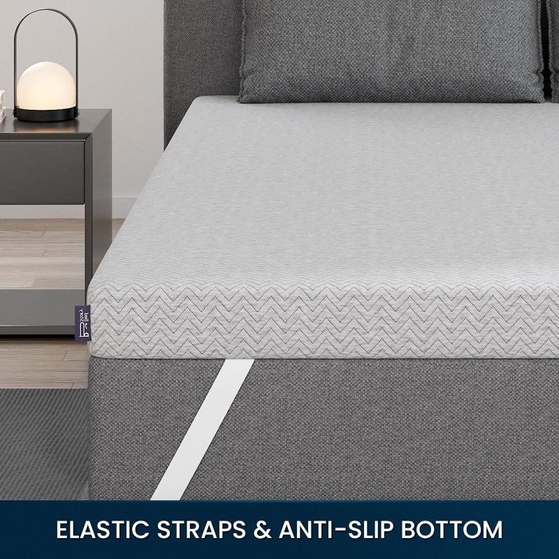 Photo 1 of ***USED - DIRTY - NO PACKAGING***
BedStory Firm Mattress Topper 76 by 80 by 3 Inch - Extra Firm Memory Foam Bed Topper for Pain Relief - Copper Gel Bamboo Charcoal Green Tea Infused Cooling Mattress Pad - CertiPUR-US Certified, 76" x 80"