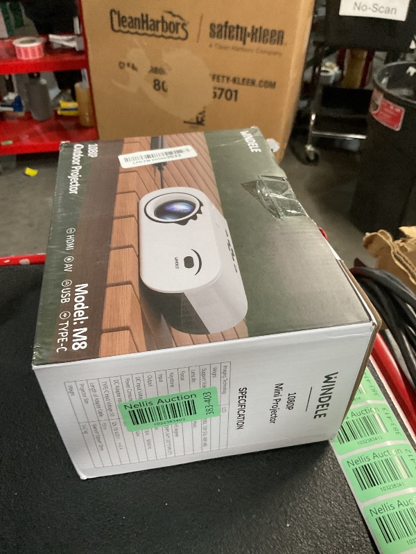 Photo 1 of Windele Upgraded 5G Wifi Bluetooth Projector, M8 Native 1080P Video Projector, Portable Outdoor Projector with Screen, Home Theater Mini Projector Compatible with HDMI/USB, Black & White