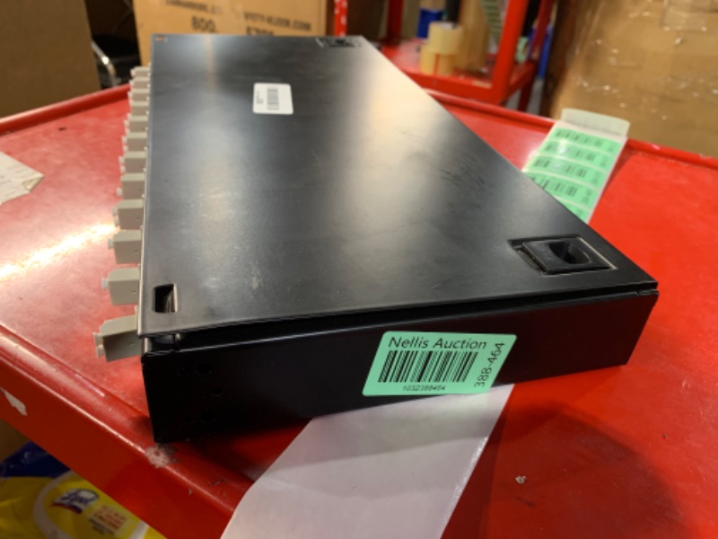 Photo 1 of LC-OM3 12 Duplex 24 Port Fiber Enclosure Box - 1 RU Rack Mount Multimode LC-UPC Kit for 19" Racks - includes Splice Trays, OM3 Pigtails Fiber Optic Cables, and LGX Loaded Patch Panel