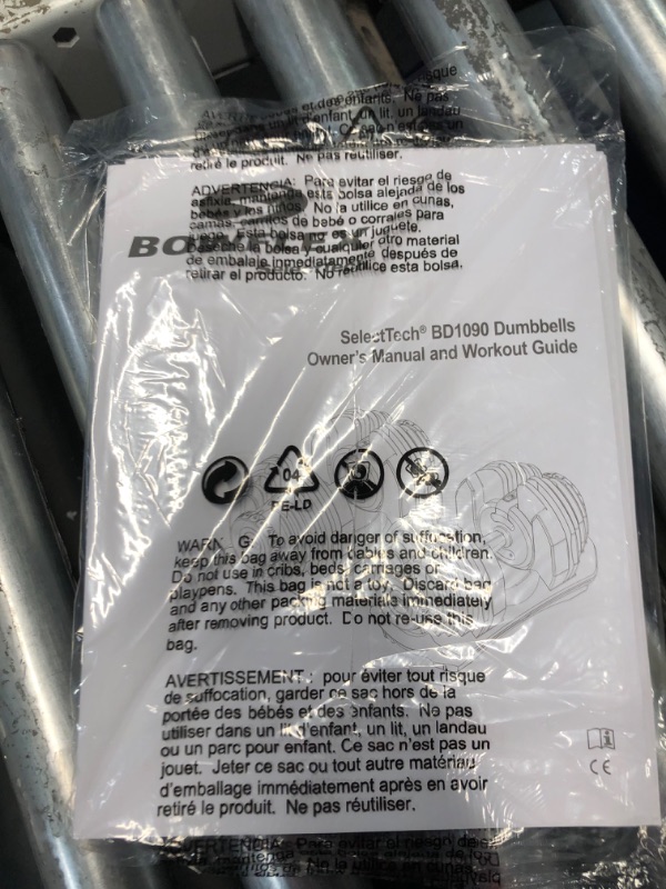 Photo 3 of ***NON REFUNDABLE, PARTS ONLY, MISSING 1 WEIGHT, WEIGHTS ARE UNSTABLE, MAY FALL OFF BAR***BowFlex SelectTech 1090 Dumbbell (Single) 10 - 90 Pounds Adjustable Dumbbell, Black