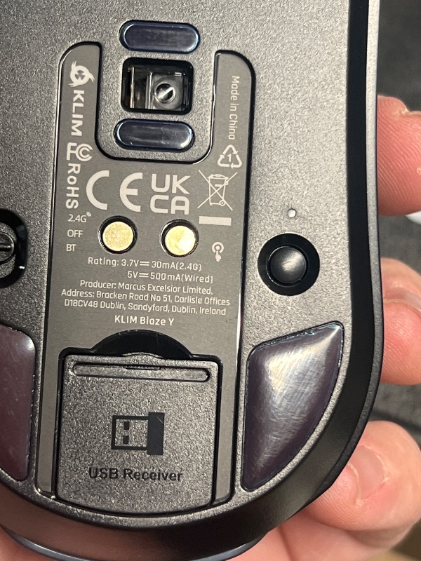 Photo 1 of Klim  Y RgB Rechargeable Wireless Gaming Mouse with Charging Dock RGB - High-Precision Sensor and Long-Lasting Battery - Up to 6000 DPI - Great PC Gaming Mouse - Wired and Wireless Mouse for PC