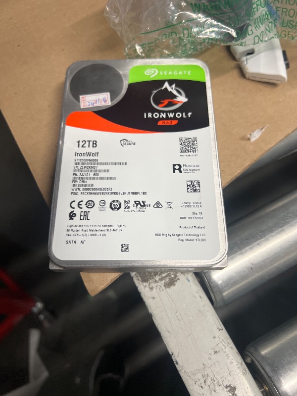 Photo 1 of Seagate IronWolf 12TB NAS Internal Hard Drive HDD – 3.5 Inch SATA 6Gb/s 7200 RPM 256MB Cache RAID Home Servers - Newest Model (ST12000VN0008)