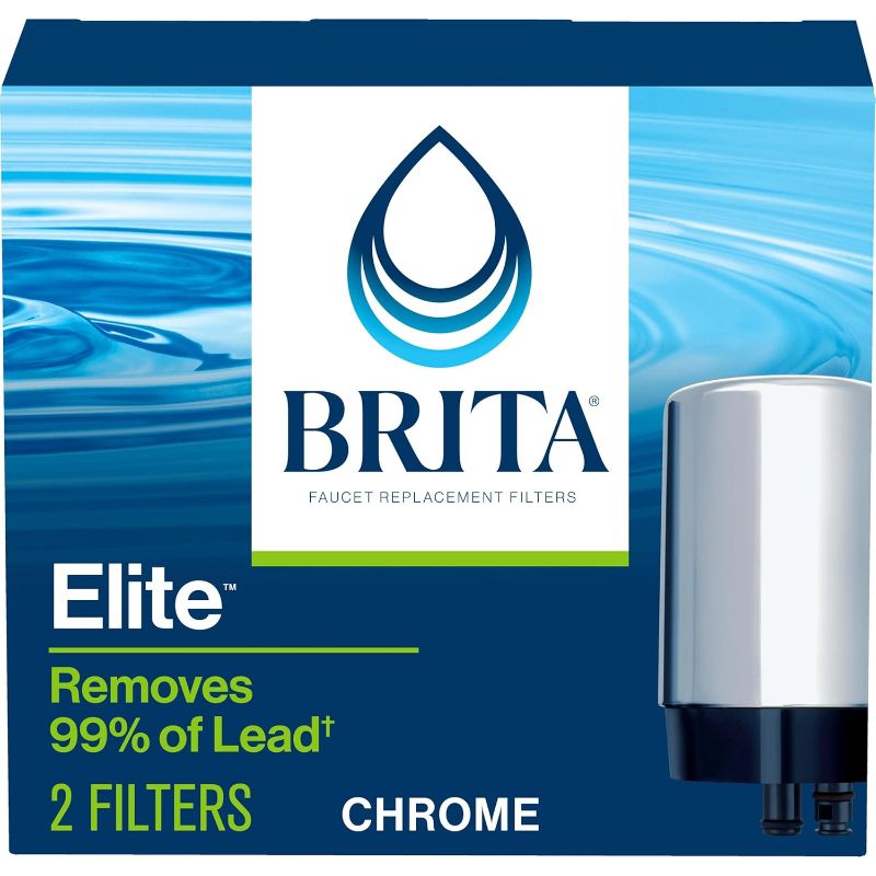 Photo 1 of ***(missing 1 filter and it is scratched)***
Brita Replacement Water Filter for Faucet Mount, Removes 99% of Lead, Sink Filtration System, Chrome, 2 Count
