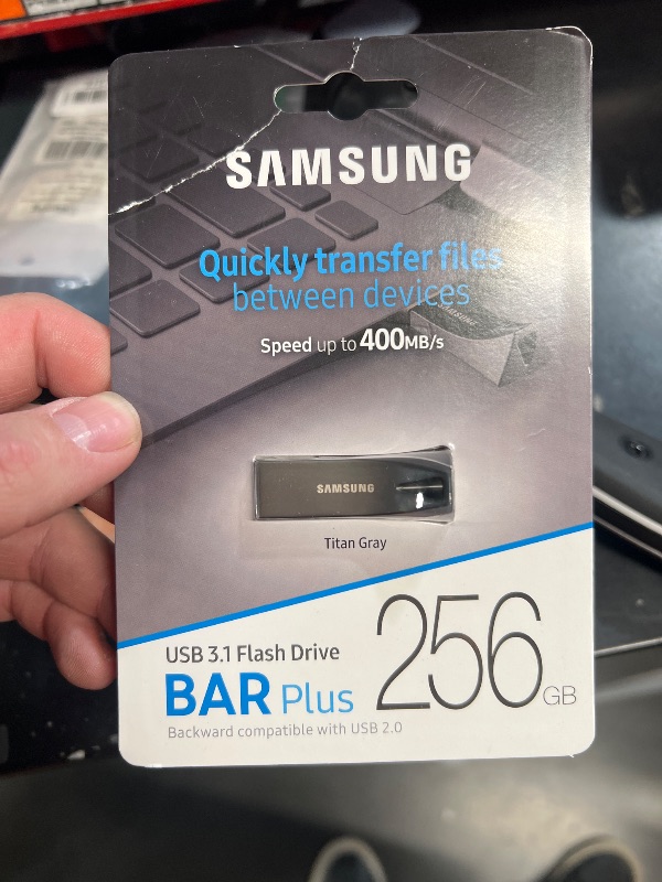 Photo 2 of ***FACTORY SEALED***
SAMSUNG BAR Plus 256GB - 400MB/s USB 3.1 Flash Drive Titan Gray (MUF-256BE4/AM)