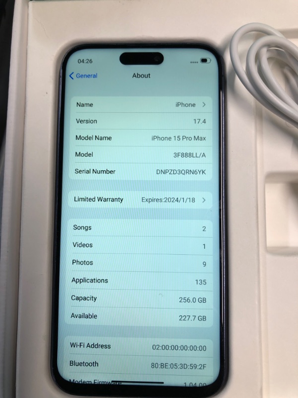 Photo 2 of ***NON-REFUNDABLE, PARTS ONLY, APPEARS TO BE A DEMO PHONE, NON-FUNCTIONAL*** Apple iPhone 15 Pro Max, 256GB, Blue Titanium - Unlocked (Renewed Premium)