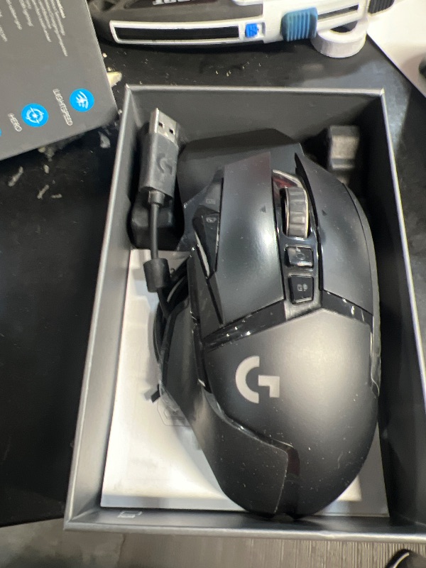Photo 1 of **USED**
Logitech G502 Lightspeed Wireless Gaming Mouse with Hero 25K Sensor, PowerPlay Compatible, Tunable Weights and Lightsync RGB - Black
