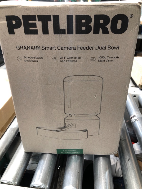 Photo 1 of PETLIBRO Automatic Cat Feeder with Camera for Two Cats, 1080P HD Video with Night Vision, 5G WiFi Pet Feeder with 2-Way Audio for Cat & Dog, Low Food & Motion & Sound Alerts, Dual Tray, Black 5L