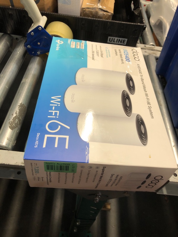 Photo 1 of TP-Link Deco AXE5400 Tri-Band WiFi 6E Mesh System – Wi-Fi up to 7200 Sq.Ft, Engadget Rated Best Mesh For Most People, Replaces WiFi Router and Extender, AI-Driven Mesh New 6GHz Band, 3-Pack(Deco XE75)