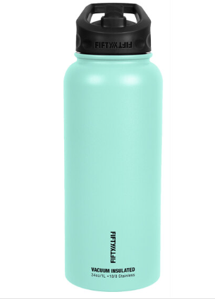 Photo 1 of **USED** Fifty Fifty 34-oz. Stainless Steel Vacuum Insulated Bottle with Flip Straw Lid

