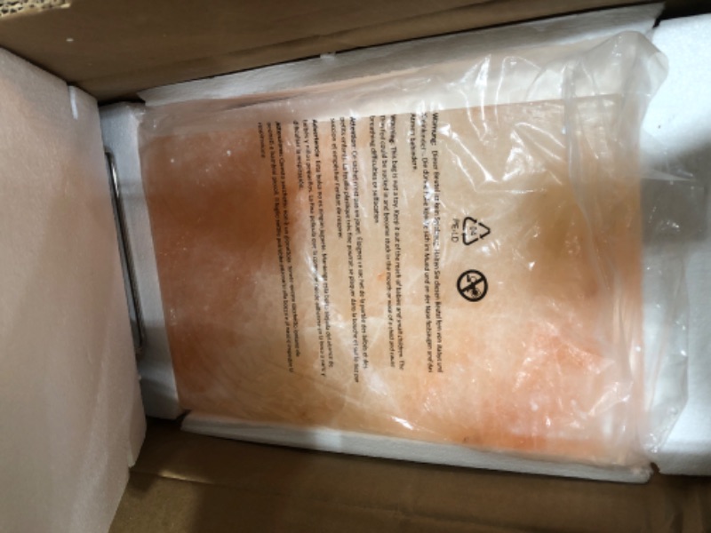 Photo 1 of Onlyfire Himalayan Salt Block Cooking Plate with Steel Tray Set 12” x 8” x 1.5” for Cooking, Grilling, Cutting and Serving