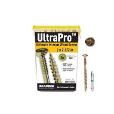 Photo 1 of #9 x 2 1/2 in. UltraPro LOX Drive, Flat Scavenger II Head, Yellow Zinc, Interior Wood Screws (5 lb. box)


