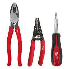 Photo 1 of  missing one*
Milwaukee Electrician's Screwdriver, Lineman's Plier & Wire Stripper Hand Tool Kit (3-Piece)