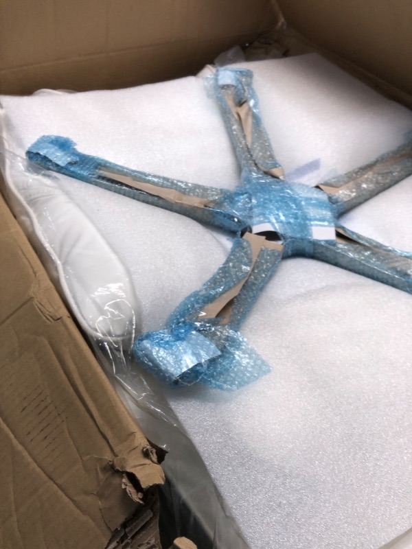 Photo 1 of EXCEBET Big and Tall Office Chair 400lbs Wide Seat, Leather High Back Executive Office Chair with Foot Rest, Ergonomic Office Chair Lumbar Support for Lower Back Pain Relief (White)