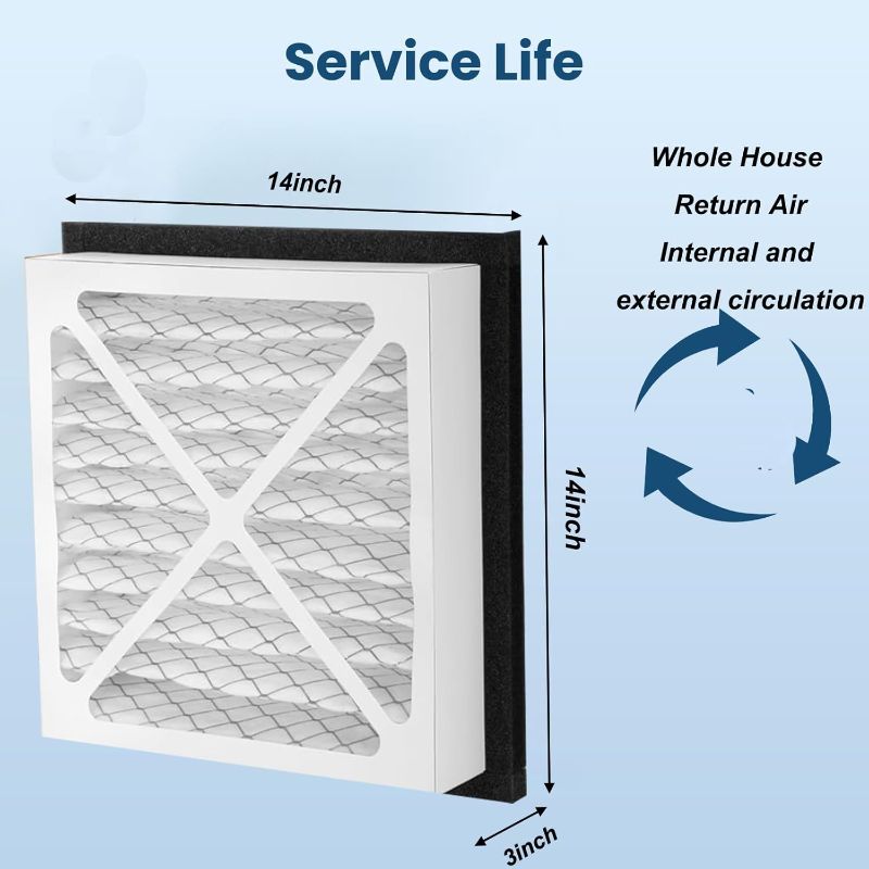 Photo 1 of  14x14x3 MERV13 air Filter Pleated Whole House Return Grille Filter Replacements are perfectly compatible with the Zephyr VGF Series 14x14x3 Whole House Return Grille Filter (14x14x3)
