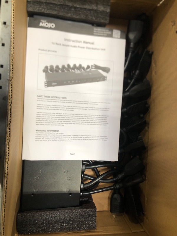 Photo 1 of Tecmojo 1U Rack Mount 19 Outlet PDU Power Distribution Unit Power Strip Circuit Breaker fits 19-inch AV/Network/Server Cabinet/Closet/Enclosure