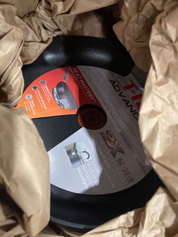 Photo 1 of T-fal Advanced Nonstick Fry Pan 12 Inch Oven Safe 350F Cookware, Pots and Pans, Dishwasher Safe Black