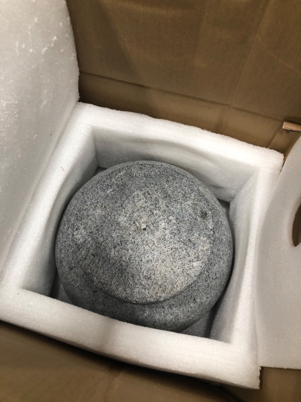 Photo 1 of Village Decor Unpolished Stone Grinder/Stone Attukal/Metate Mortar & Pestle- (Dia 10 inch)