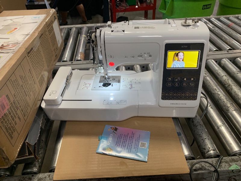 Photo 1 of Brother SE700 Sewing and Embroidery Machine, Wireless LAN Connected, 135 Built-in Designs, 103 Built-in Stitches, Computerized, 4" x 4" Hoop Area, 3.7" Touchscreen Display, 8 Included Feet, White