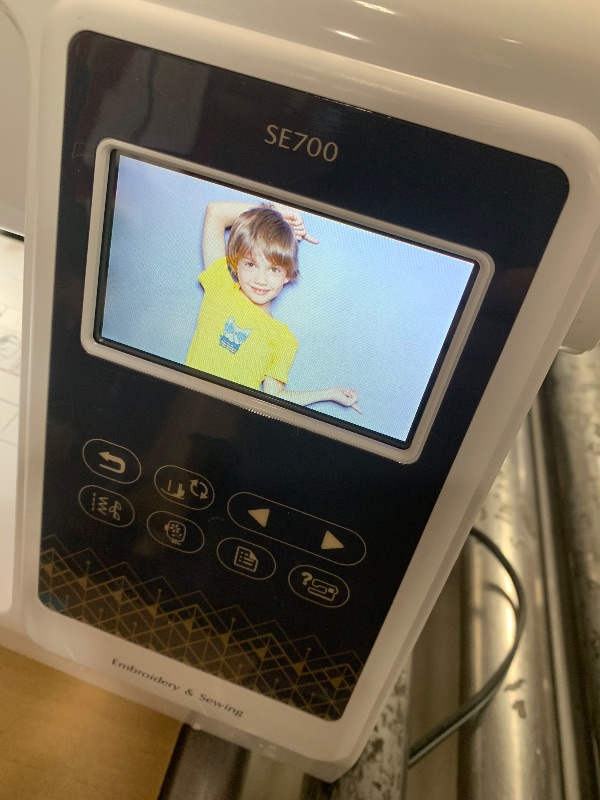 Photo 1 of Brother SE700 Sewing and Embroidery Machine, Wireless LAN Connected, 135 Built-in Designs, 103 Built-in Stitches, Computerized, 4" x 4" Hoop Area, 3.7" Touchscreen Display, 8 Included Feet, White