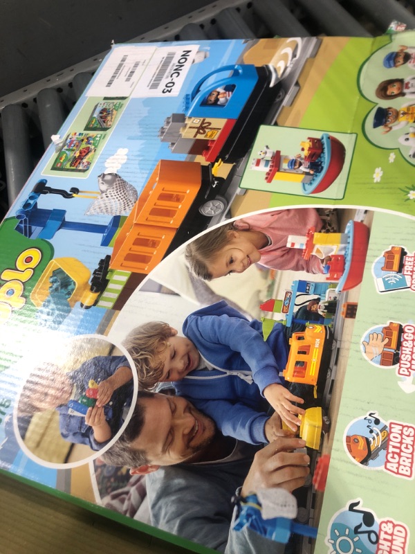 Photo 1 of LEGO DUPLO Town Cargo Train Set - Push & Go Motor Train Toy for Toddlers - Preschool Learning Toy for Boys & Girls Ages 2-5, Includes Sound & Light, Moving Crane - Gift for Birthdays - 10875