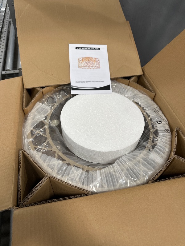 Photo 1 of youngrender Gold Caged Ceiling Fan with Light Flush Mount,18 Inch Flower Ceiling Fan with Lights and Remote Control, Modern Crystal 6 Speeds for Girl's Bedroom Living Room Kitchen