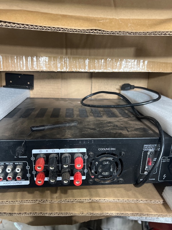 Photo 1 of Pyle 4-Channel Bluetooth Home Power Amplifier - 2000 Watt Audio Stereo Receiver w/Speaker Selector, AM FM Radio, USB/SD Card Reader, Karaoke Microphone Input - Home Entertainment System P2203ABTU.6