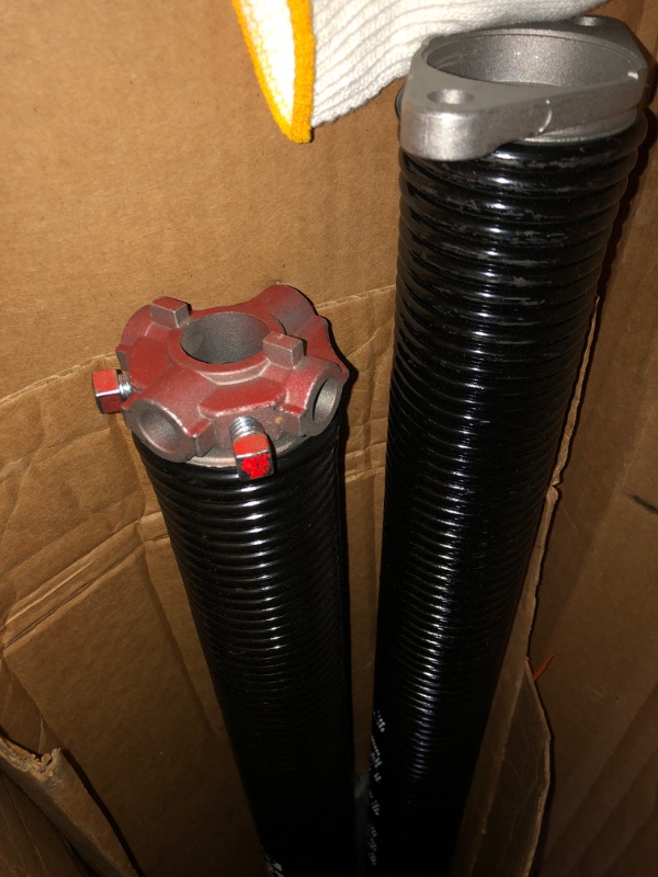 Photo 1 of ***Parts Only***Garage Door Torsion Spring Set, Pair of 2" Electrophoresis Coated Garage Door Spring Replacement with 2 Non-Slip Winding Bars and Bearing, Minimum 16000 Cycles (.250x2x33")