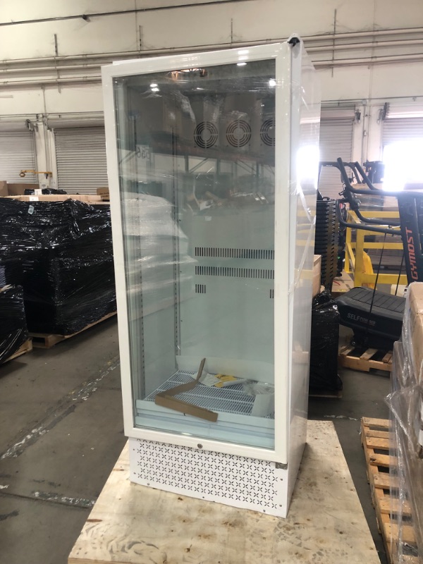 Photo 3 of 24 in. W 14.8 cu. ft. Commercial Slim Narrow Upright Display Refrigerator 1-Glass Door Beverage Cooler in White


