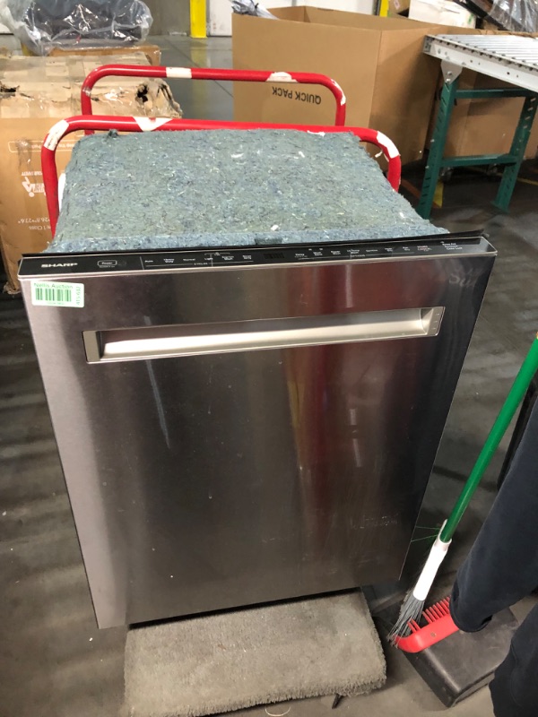 Photo 2 of ***PARTS ONLY*** 
SHARP Smart Dishwasher Works with Alexa. Includes LED Interior lights, Stainless Steel interior, Heated Dry with Fan Assist, Wash Zone cleans half load on either rack, Adjustable Third Rack