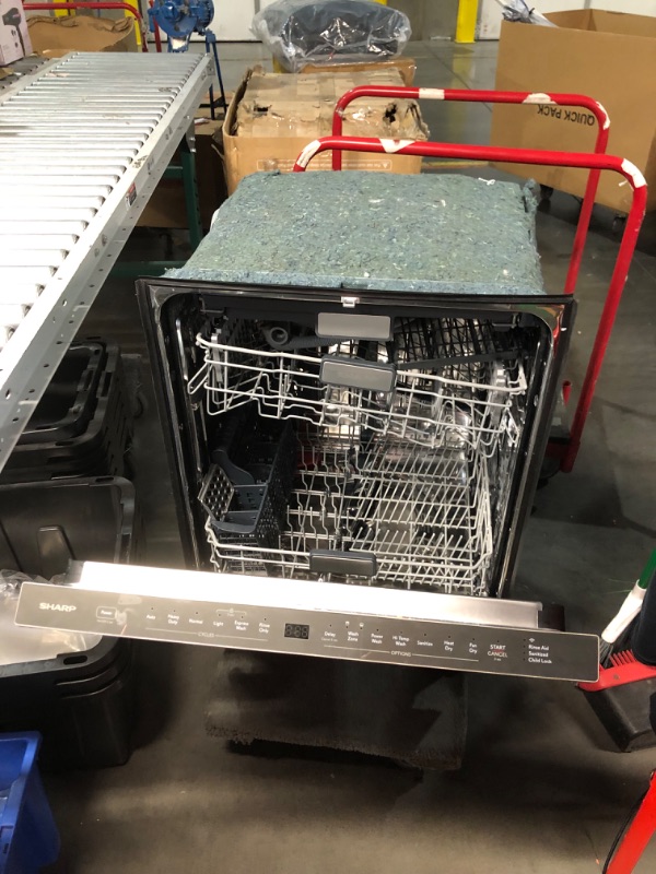 Photo 8 of *UNABLE TO TEST//COLOR MAY VARY** SHARP Smart Dishwasher Works with Alexa. Includes LED Interior lights, Stainless Steel interior, Heated Dry with Fan Assist, Wash Zone cleans half load on either rack, Adjustable Third Rack