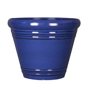 Photo 2 of 
Style Selections Round 13.46-in W Medium Blue Recycled Plastic Contemporary/Modern Indoor/Outdoor Planter With Drainage