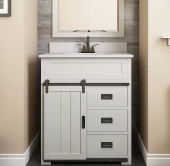 Photo 1 of 
Style Selections Morriston 30-in White Undermount Single Sink Bathroom Vanity with White Engineered Stone Top