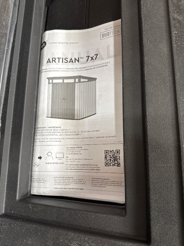 Photo 1 of **SEE NOTES** Keter Garden Storage Shed Artisan 77 Outdoor Patio Pent Tool Shed House 235572
