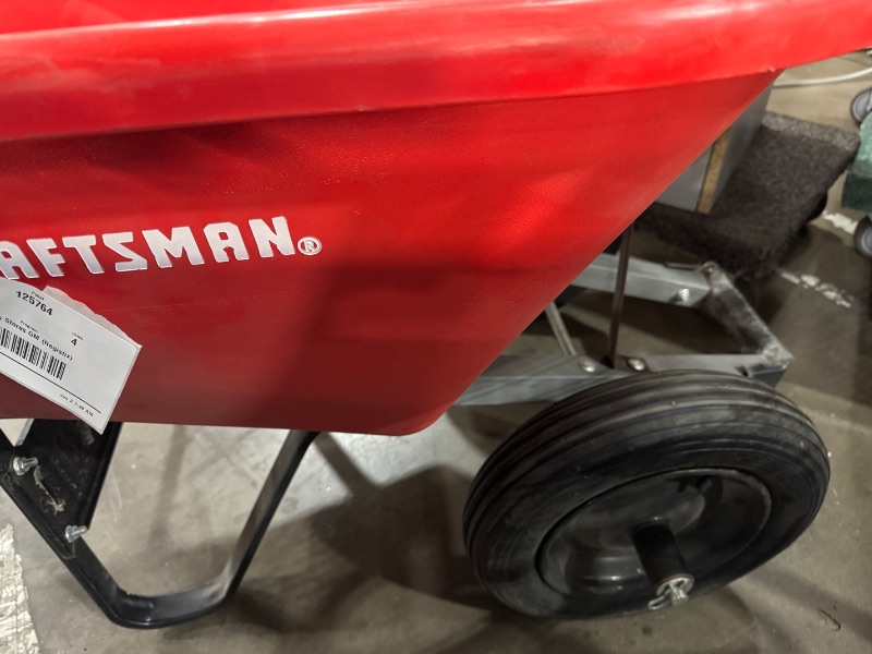 Photo 4 of *BROKEN** CRAFTSMAN 6-cu ft 2 Wheel Poly Push Wheelbarrow
