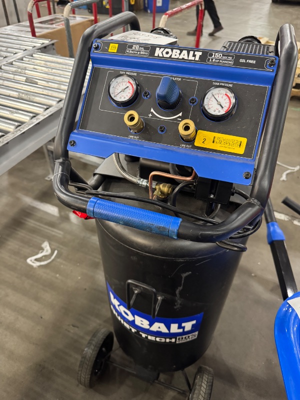 Photo 6 of *UNTESTED** Kobalt QUIET TECH 26-Gallon Portable Electric 150 PSI Vertical Air Compressor
