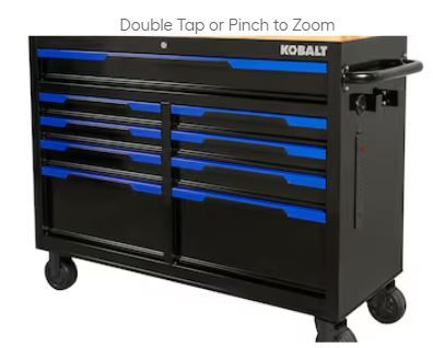 Photo 1 of *NO KEY** Kobalt 46.1-in L x 37.2-in H 9-Drawers Rolling Black Wood Work Bench
