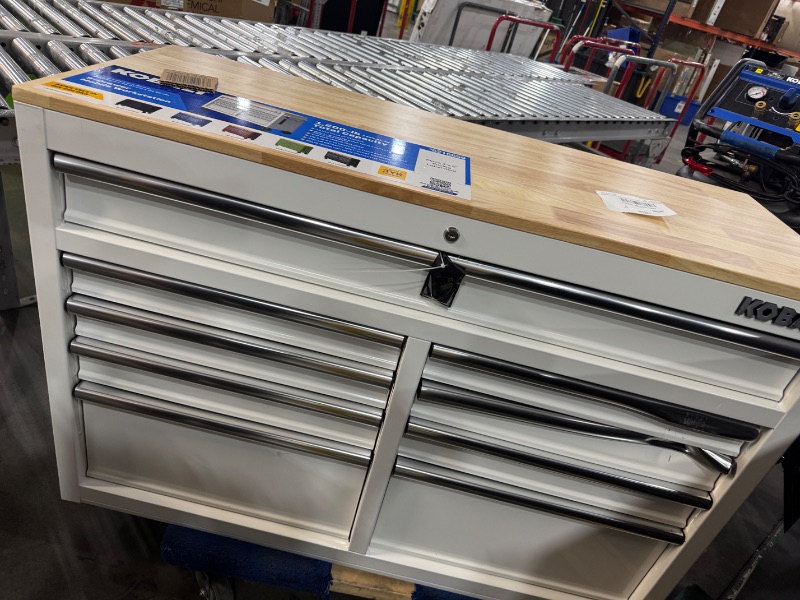 Photo 5 of *everything inside**Kobalt 46.1-in L x 37.2-in H 9-Drawers Rolling White Wood Work Bench
