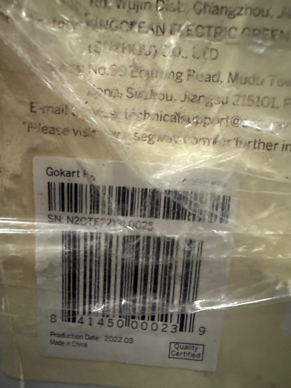 Photo 7 of *UNABLE TO FULLY TEST** Segway Gokart Pro - High-Performance Electric Drifting Kart with Adjustable Frame, Up to 24 mph Speed, and 15% Hill Climbing Ability, Fun for Ages 14+
