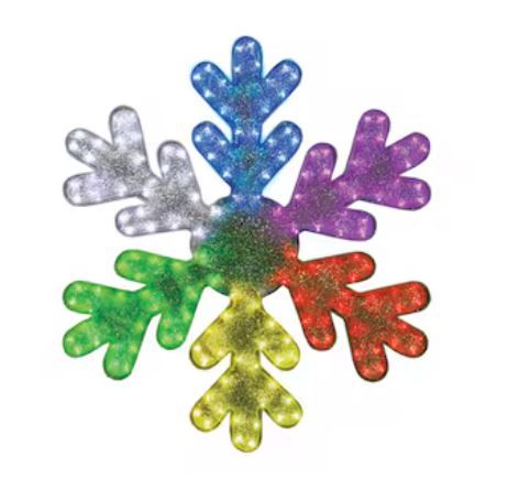 Photo 1 of *UNABLE TO FULLY TEST CONTROL NEEDS BATTERIES** GE 2.5-ft Color Changing LED Hanging Snowflake Decoration
