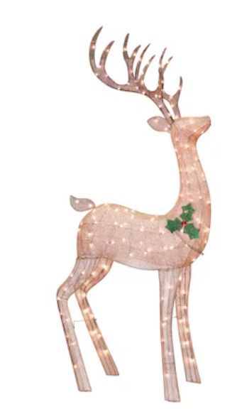 Photo 1 of ***DAMAGED - COVERED IN SLASHES - ONLY HALF OF IT TURNS ON - SEE PICTURES***
 Holiday Living 8-ft Lighted Buck Deer Decoration
