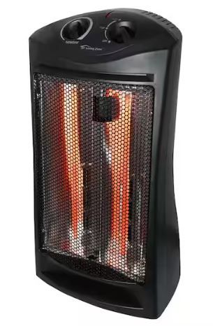 Photo 1 of *TESTED NO POWER ON** 1500-Watt Black Electric Tower Quartz Infrared Space Heater with Thermostat


