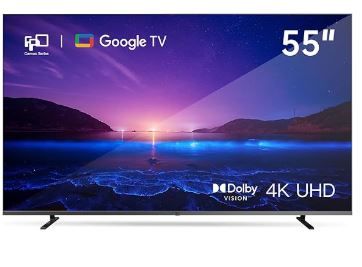 Photo 1 of *POWERS ON** FPD 55-inch Smart TV Google TV 4K UHD with Google Play and Google Cast Built-in, HDR 10, Dolby Vision Dolby Atmos, MEMC, Voice Remote, Stream Live TV(Canvas-Series, CG55-C1, 2024 Model)
