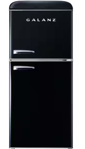 Photo 1 of *POWERS ON** 4.0 cu. ft. Retro Mini Refrigerator with Dual Door True Freezer in Black

