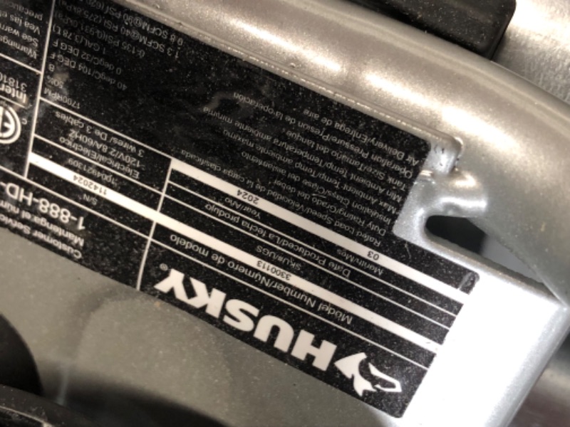 Photo 3 of ***USED - POWERS ON - UNABLE TO TEST FURTHER - SEE PICTURES***
Husky 1 Gal. 135 PSI Portable Electric Quiet Air Compressor