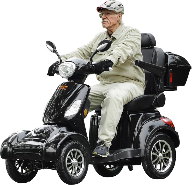 Photo 1 of **** KEYS AND ALL ACCESSORIES INCLUDED , TESTED POWERS ON CANNOT FULLY TEST DRIVE *****VEVOR Heavy Duty 4-Wheel Mobility Scooters for Seniors & Adults, 500lbs Capacity - 31 Miles 3-Speed Long Range, 800W All Terrain Electric Recreational Scooter Wheelchai