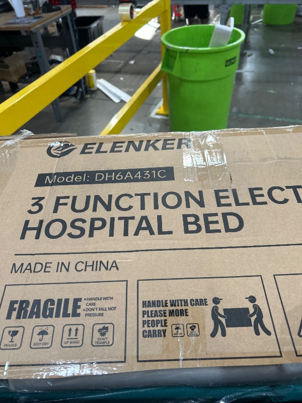 Photo 1 of *** NEEDS TO BE FULLY ASSEMBLE CANNOT LOCATE MODEL OR SN , UNKNOWN MISSING PARTS OR DAMAAGES ****  ELENKER Premium 3 Function Full Electric Hospital Bed for Home and Hospital use (with Mattress & IV Pole), High Quality Motor.