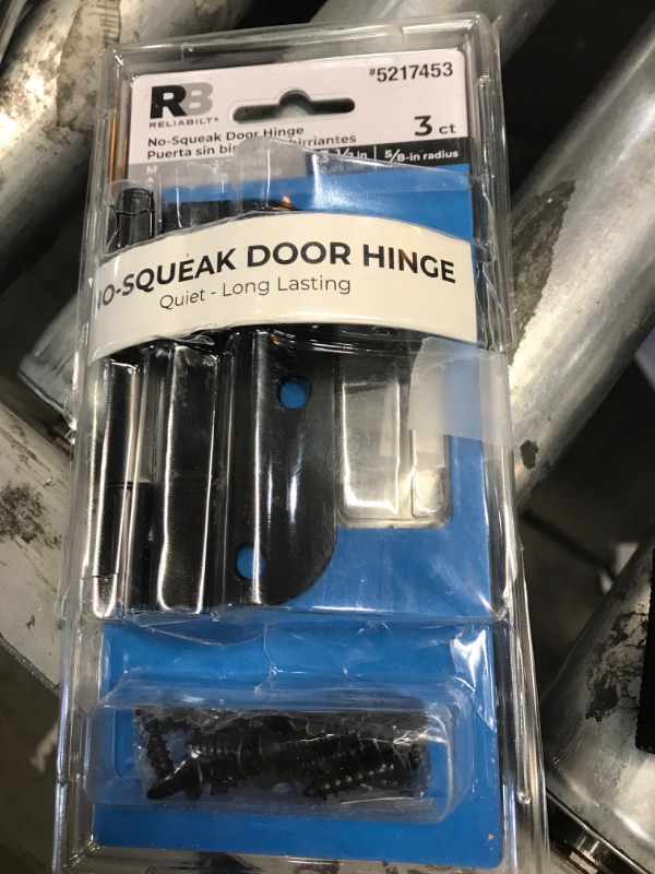 Photo 2 of *MISSING PARTS* RELIABILT No-Squeak 3-1/2-in H x 5/8-in Radius Matte Black Mortise Interior/Exterior Door Hinge (3-Pack)
