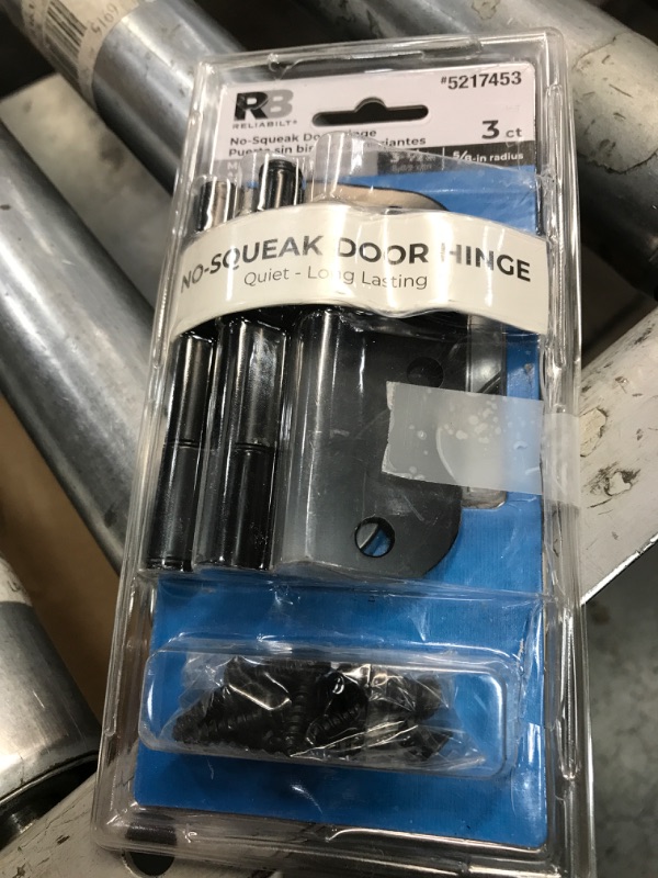 Photo 2 of * MISSING PARTS* RELIABILT No-Squeak 3-1/2-in H x 5/8-in Radius Matte Black Mortise Interior/Exterior Door Hinge (3-Pack)
