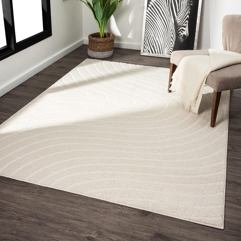 Photo 1 of ***USED - DIRTY***
Luxe Weavers Modern Geometric Wave Cream 6x9 Area Rug Stain Resistant Carpet