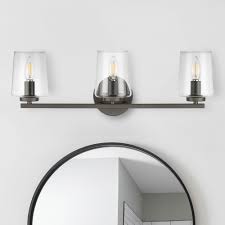 Photo 1 of allen + roth Greeley 23-in 3-Light Matte Bronze Traditional Vanity Light
